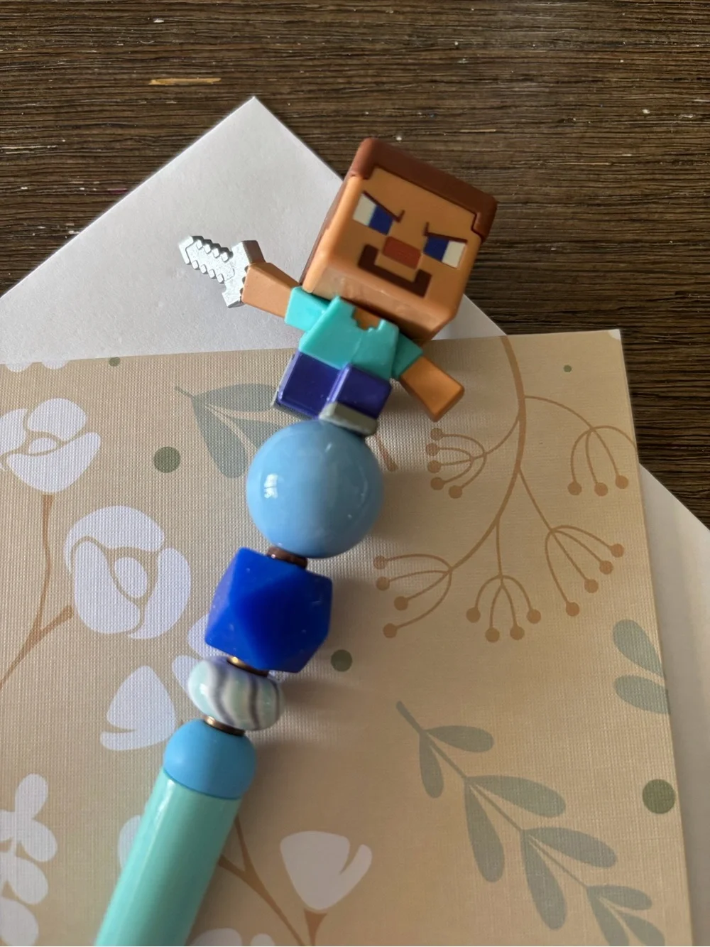 Minecraft Steve handmade beaded pen